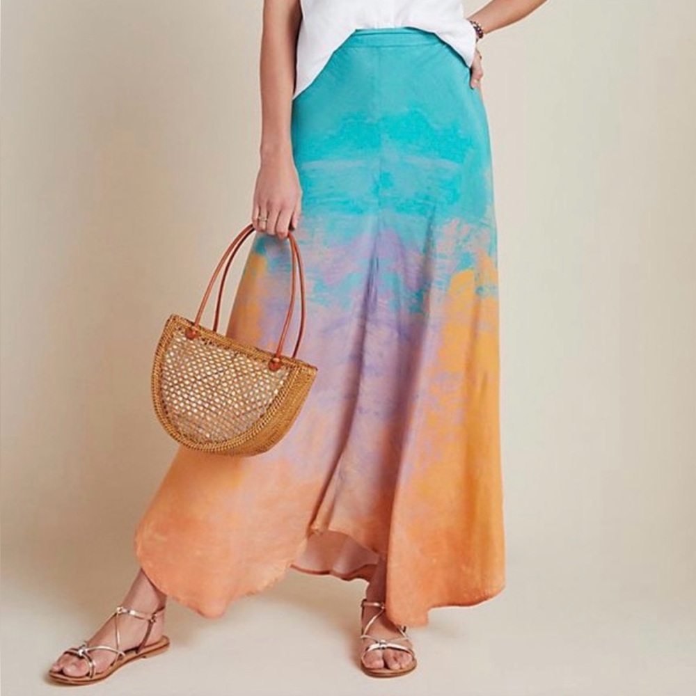 Anthropologie Blank London Women's Ombre Maxi Skirt with side slits